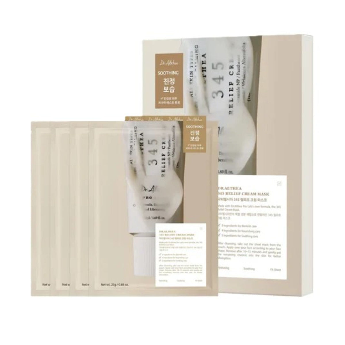 DR.ALTHEA 345 RELIEF CREAM MASK 1 BOX (4PCS) 25G