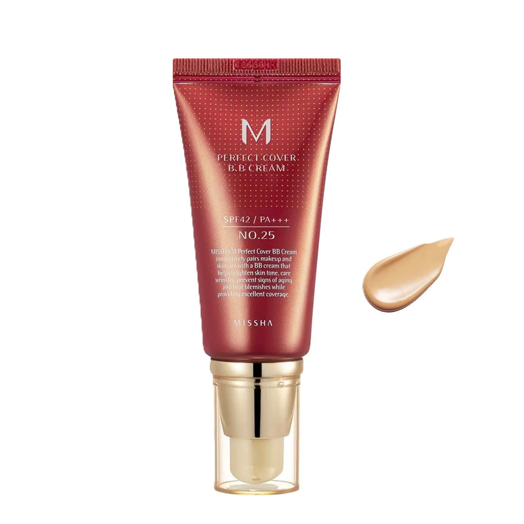MISSHA M PERFECT COVER BB CREAM WITH HIGH SUN PROTECTION SHADE NO. 25 WARM BEIGE SPF42/PA+++ 50 ML