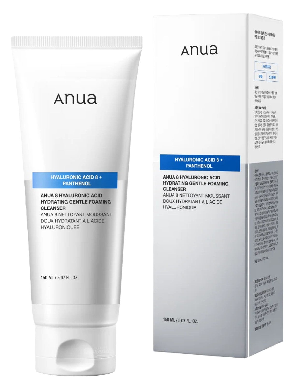 ANUA HYALURONIC ACID 8+ PANTHENOL HYDRATING GENTLE FOAMING CLEANSER 150ML Main image