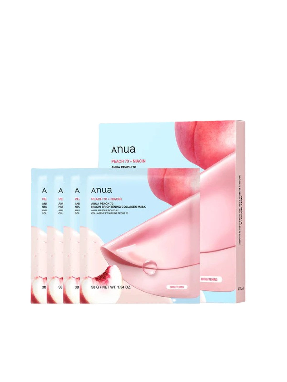 ANUA PEACH 70 NIACIN BRIGHTENING COLLAGEN MASK 4PCS Main image