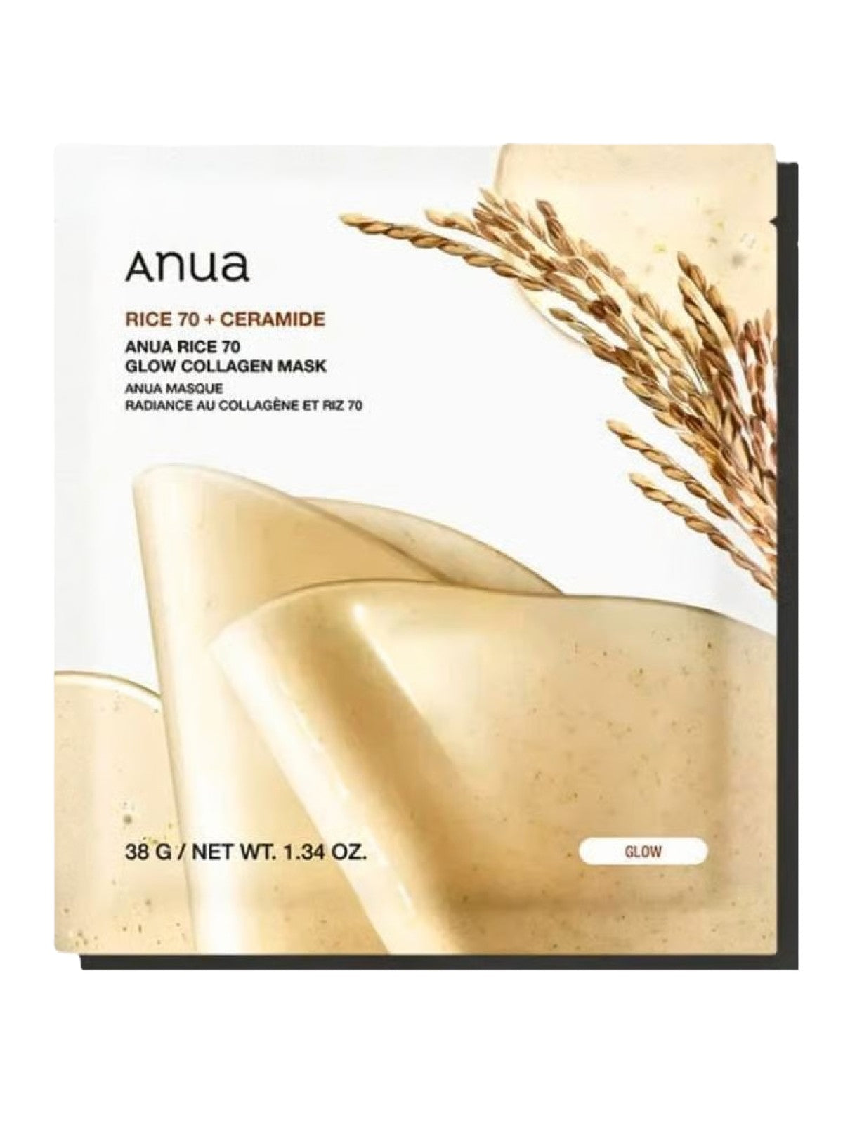 ANUA RICE 70 + CERAMIDE GLOW COLLAGEN MASK 38G 1 PC Main image