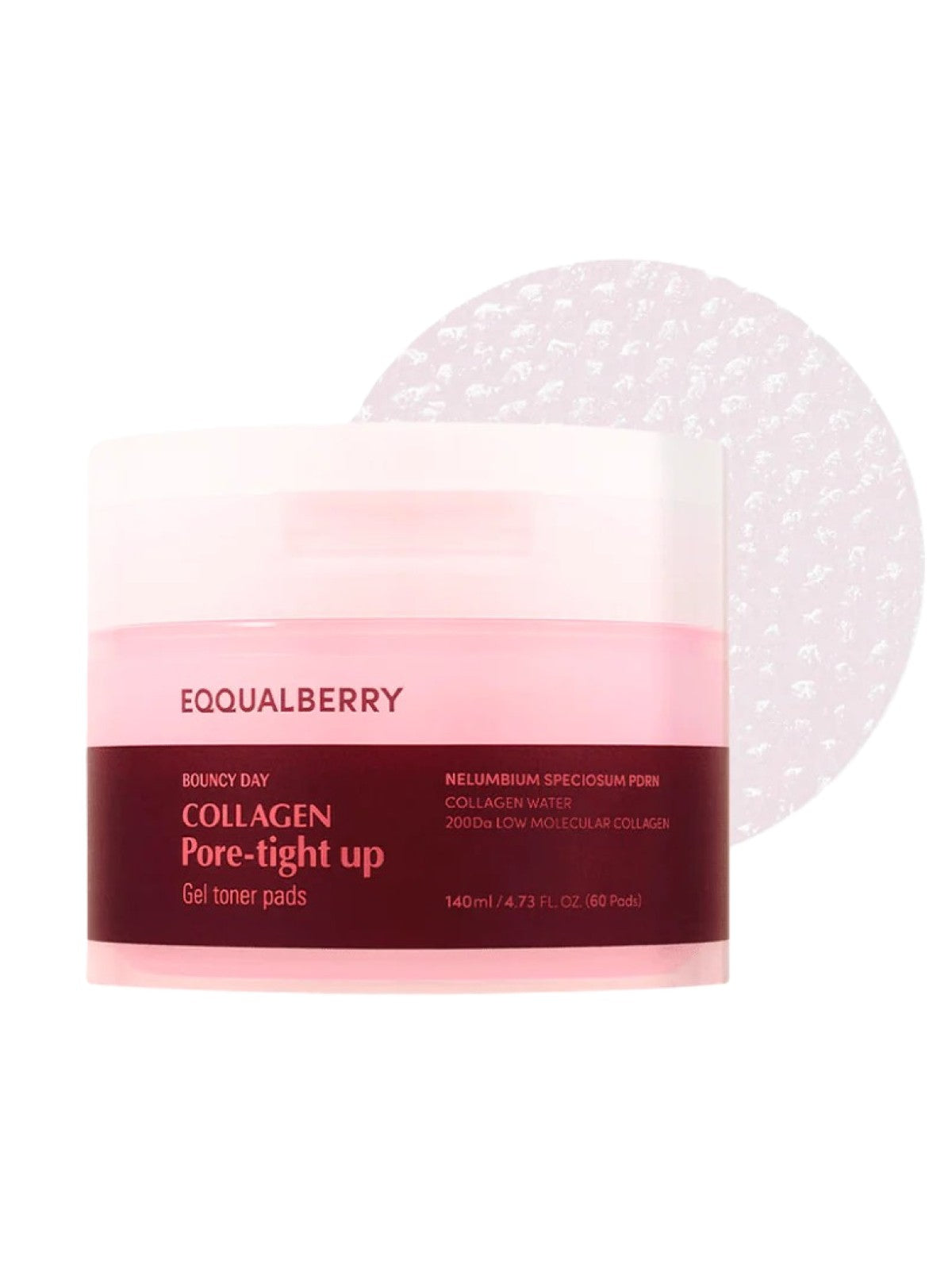 EQQUALBERRY COLLAGEN PORE TIGHT UP GEL TONER PADS 60 PADS 140ML