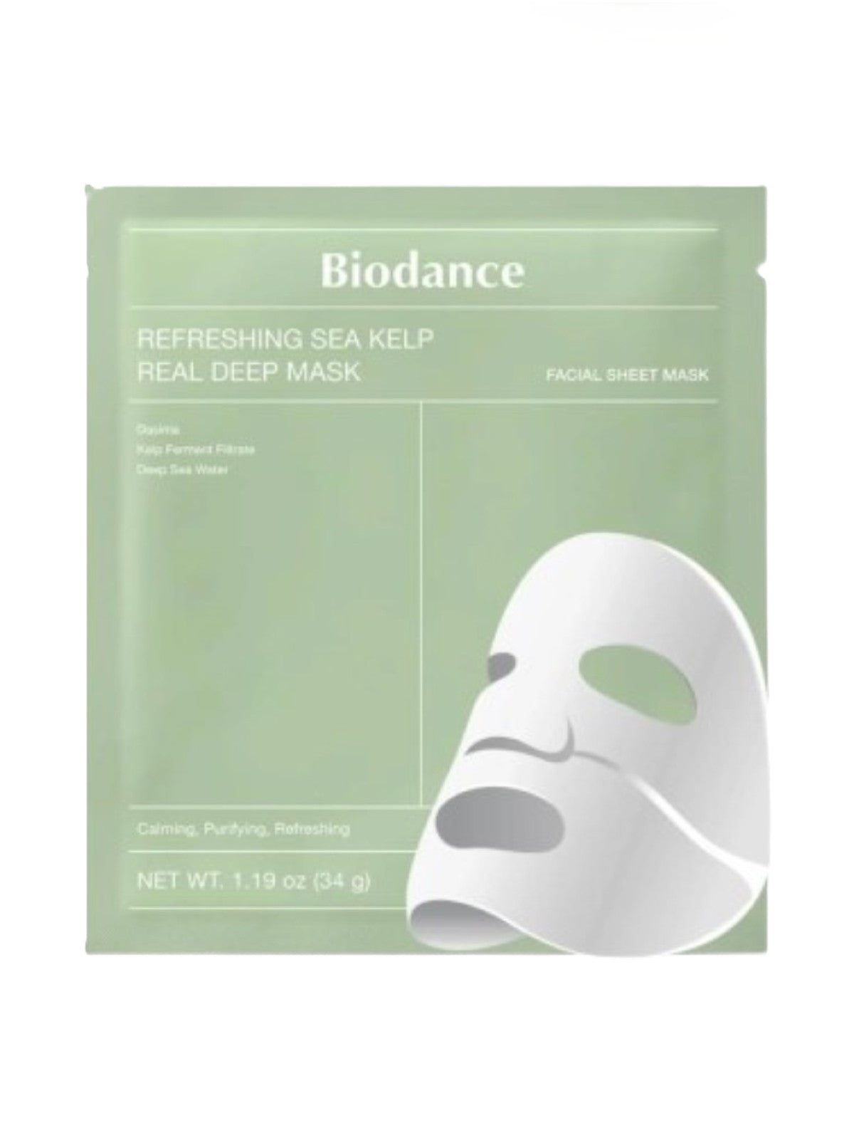 BIODANCE REFRESHING SEA KELP REAL DEEP MASK FACIAL SHEET MASK 1SHEET 34G Main image