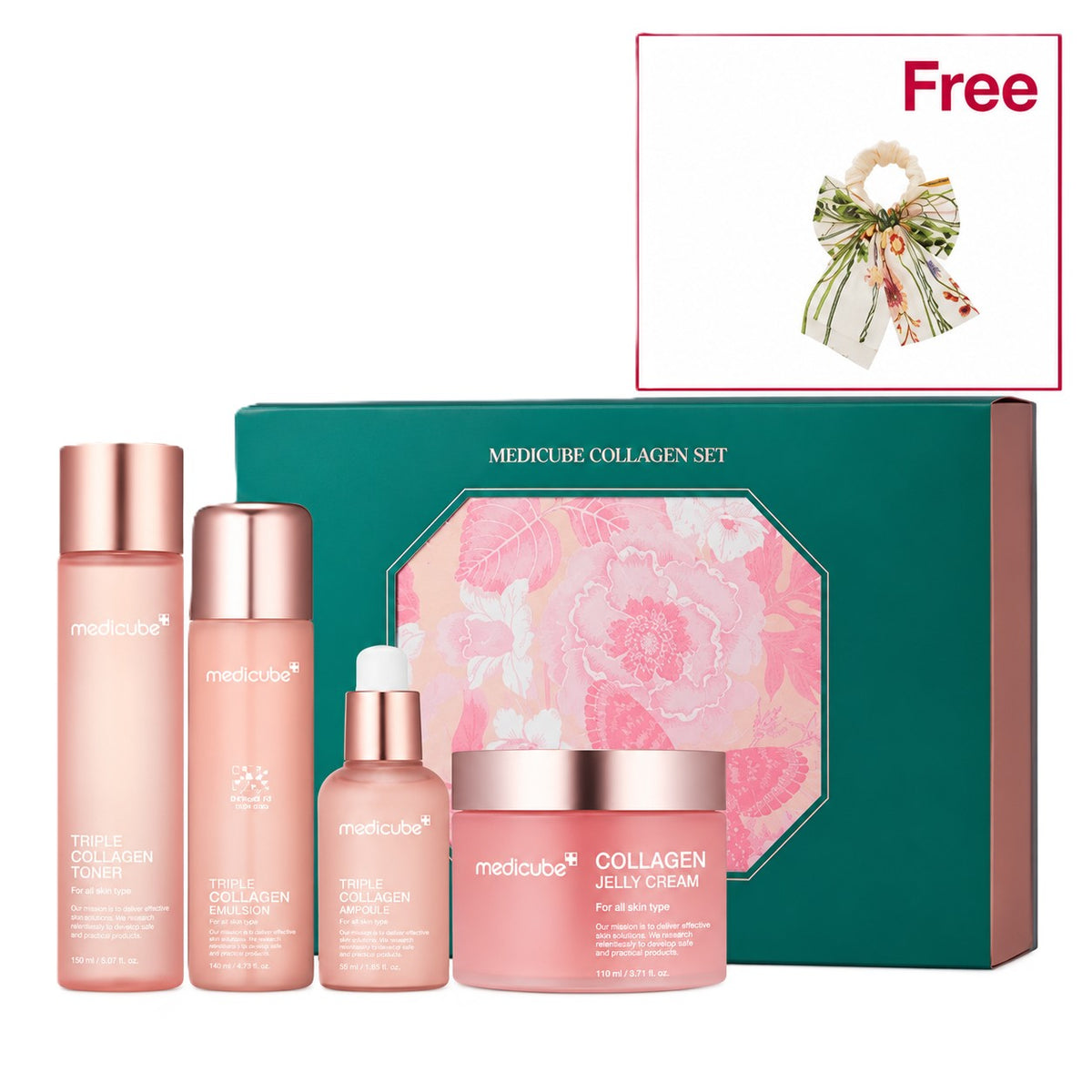 MEDICUBE COLLAGEN SET GLASS GLOW SET WITH FREE HAIR TIE Main image