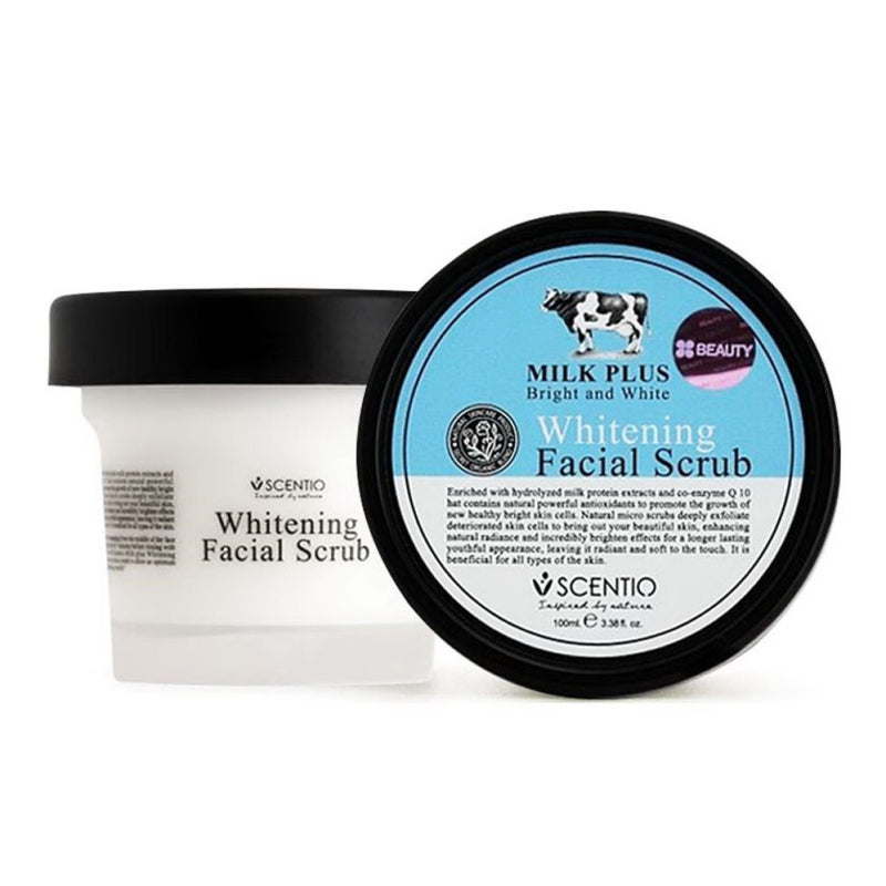 SCENTIO MILK PLUS WHITENING Q10 FACIAL SCRUB 100G