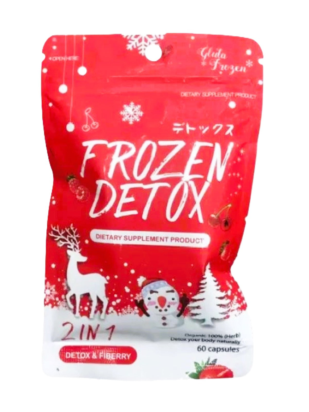 GLUTA FROZEN DETOX DIETARY SUPPLEMENT PRODUCT 2IN1 DETOX & FIBERRY 60 CAPSULE