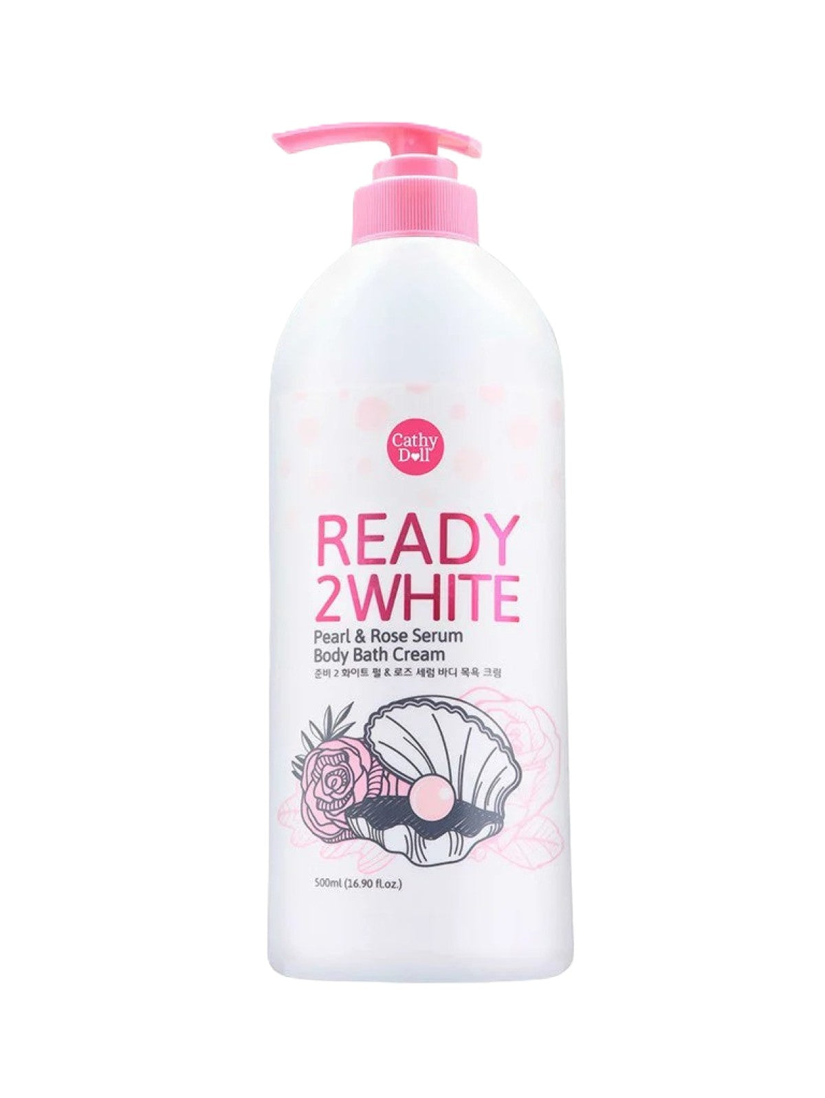 CATHY DOLL READY 2 WHITE PEARL AND ROSE SERUM BODY BATH CREAM 500ML