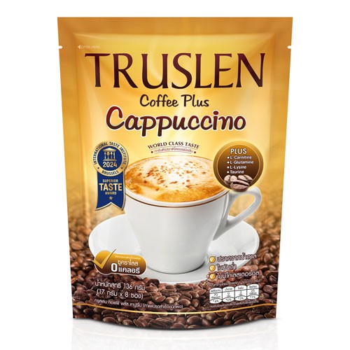 TRUSLEN COFFEE PLUS CAPPUCCINO 8 SACHETS X 17G