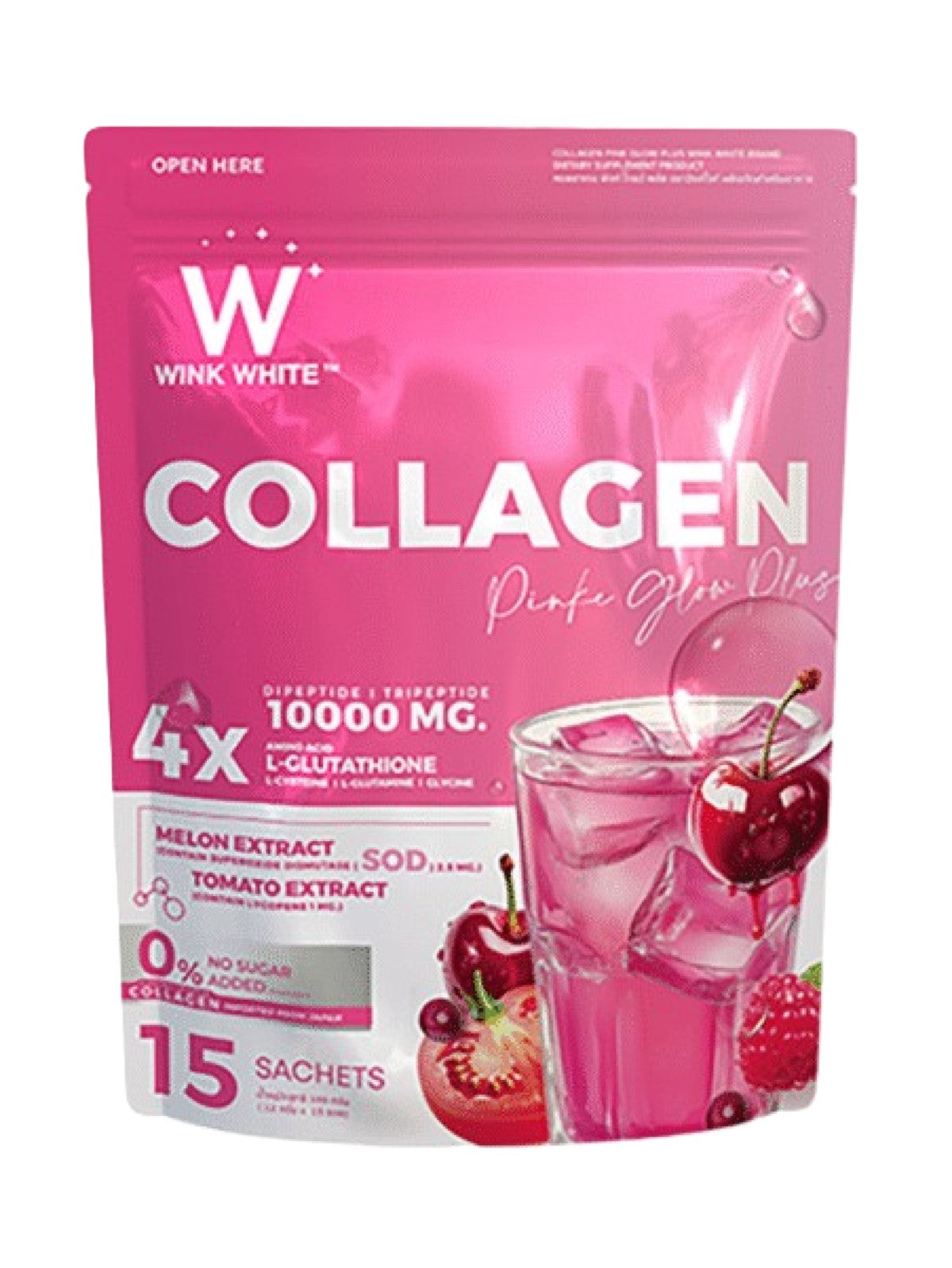 WINK WHITE COLLAGEN PINKE GLOW PLUS 15 SACHETS X 12G Main image