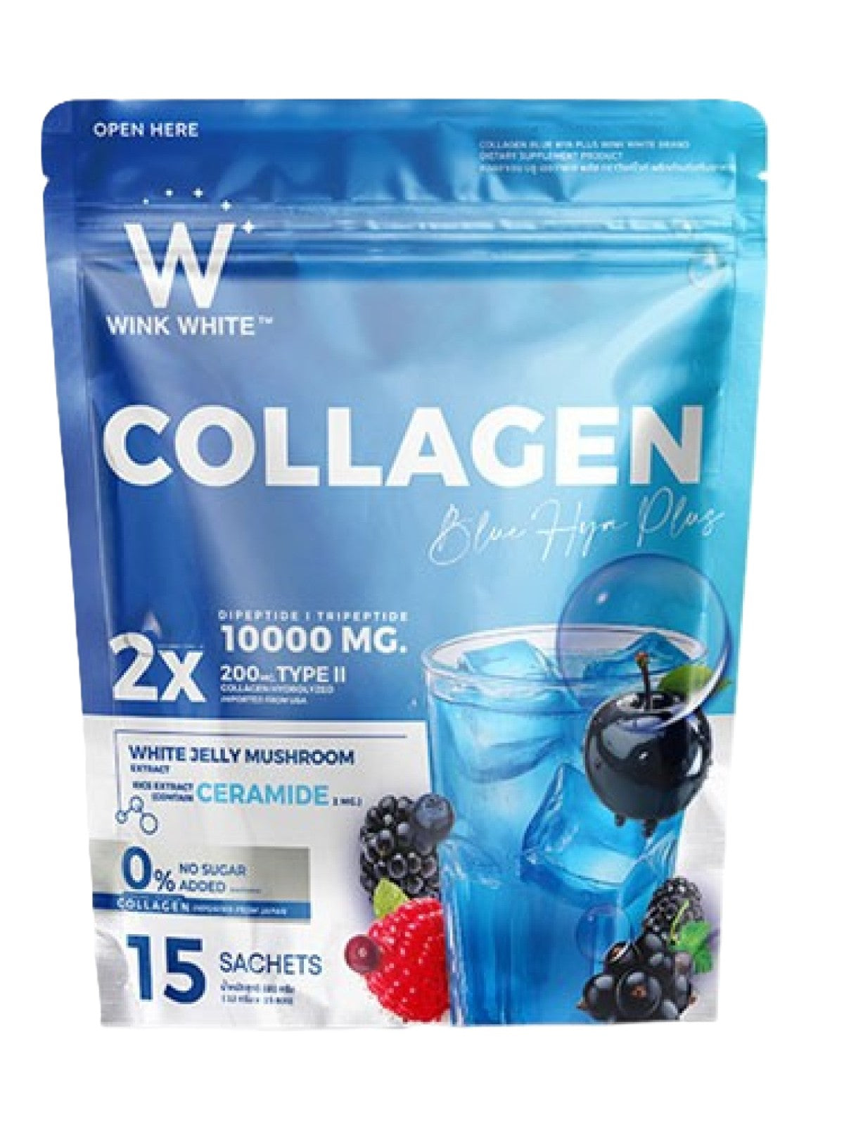 WINK WHITE COLLAGEN BLUE HYA PLUS 15 SACHETS X 12G Main image