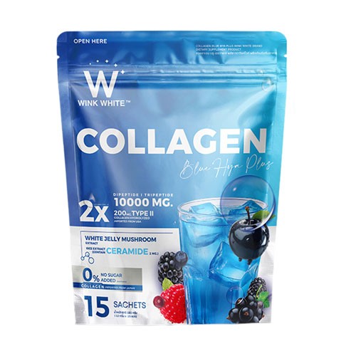 WINK WHITE COLLAGEN BLUE HYA PLUS 15 SACHETS X 12G