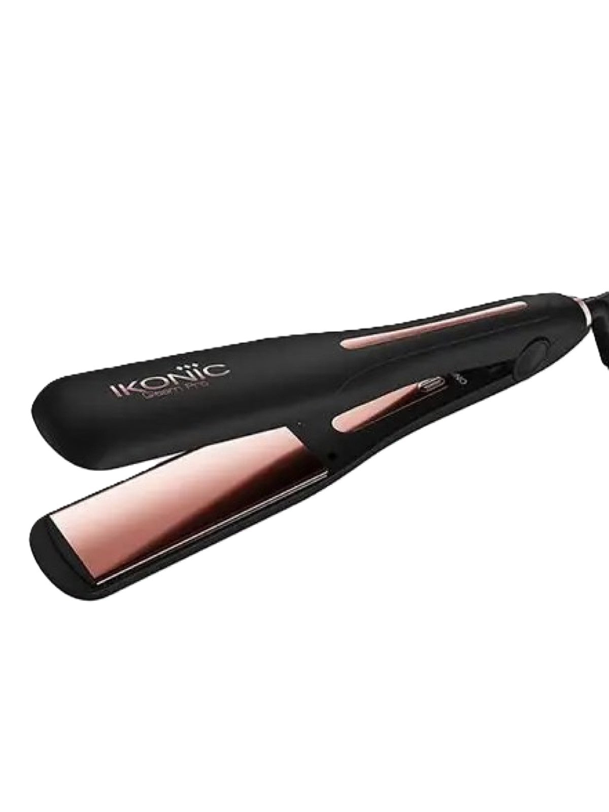 IKONIC GLEAM PRO HAIR STRAIGHTENER, BLACK | SUPER SLIM 1.5 INCH PLATES | ERGONOMICALLY SLIM | DIGITAL TEMPERATURE CONTROL | AUTOMATED SHUT OFF SAFETY | ADVANCED ROSE GOLD TITANIUM SURFACE | QUICK HEAT