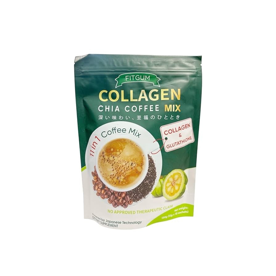 FITGUM COLLAGEN CHIA COFFEE MIX 10 SACHETS X 12G