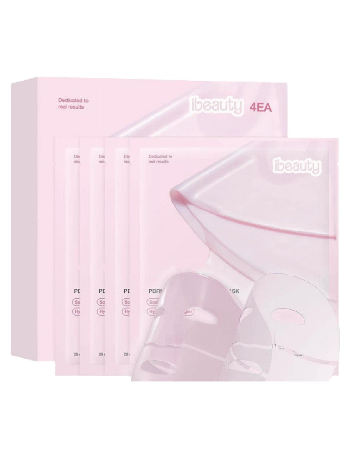 IBEAUTY PDRN PINK COLLAGEN GEL MASK 1 BOX (4 PCS) 28G