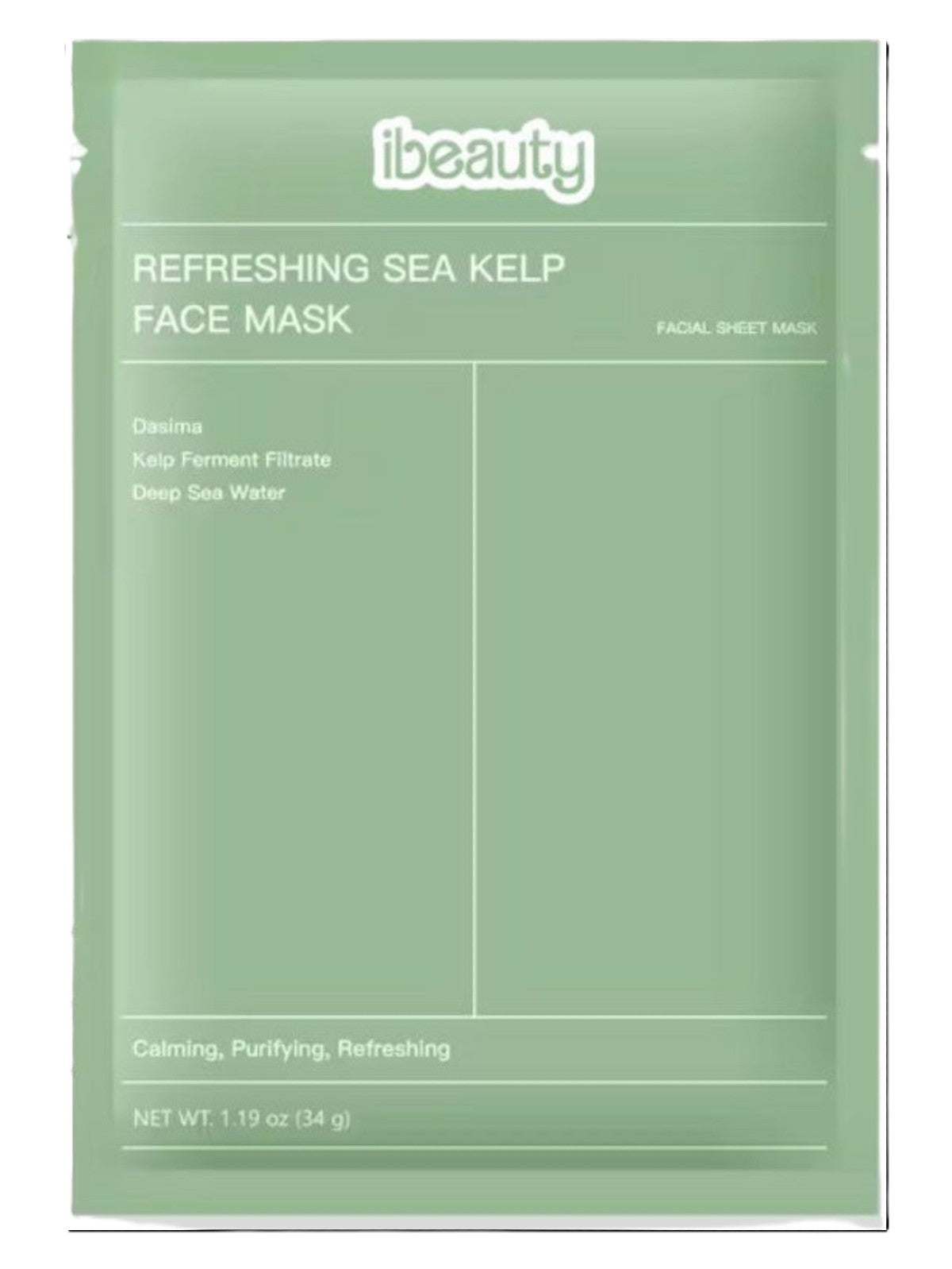 IBEAUTY REFRESHING SEA KELP FACE MASK 1 PC