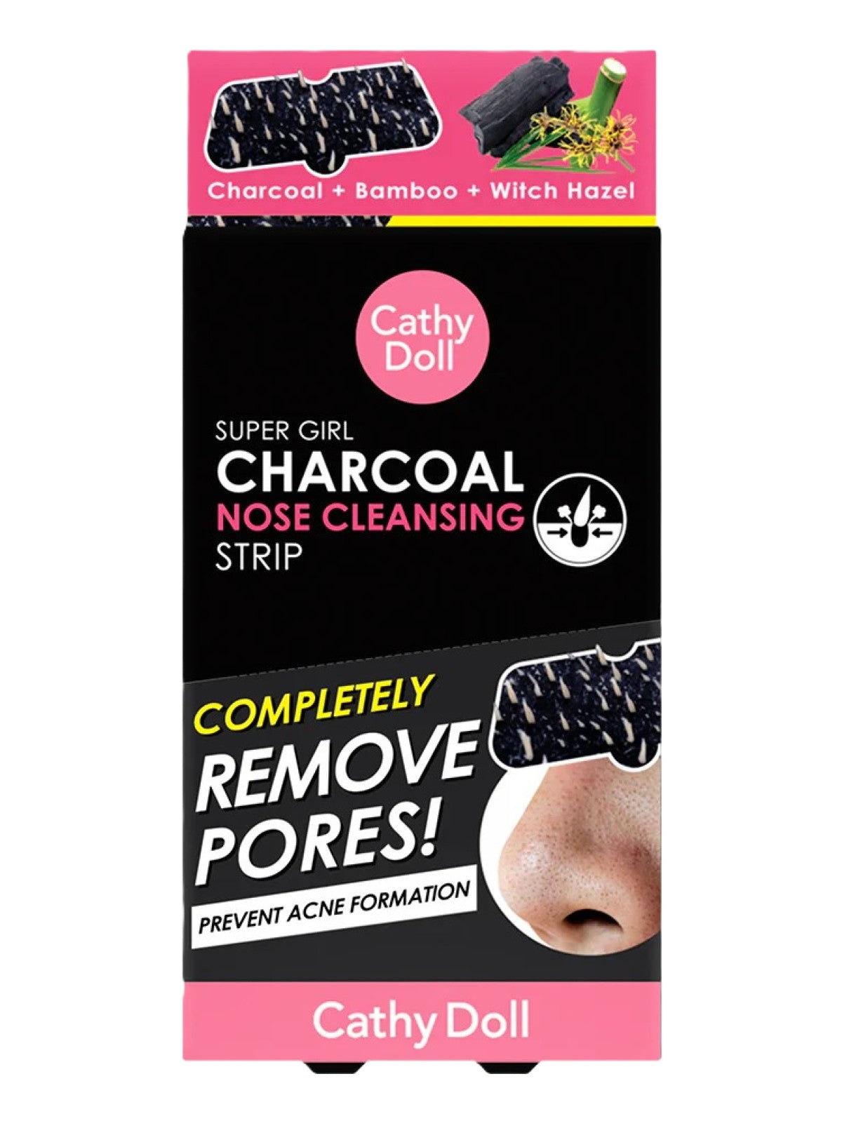 CATHY DOLL SUPER GIRL CHARCOAL NOSE CLEANING STRIP 12 SHEETS