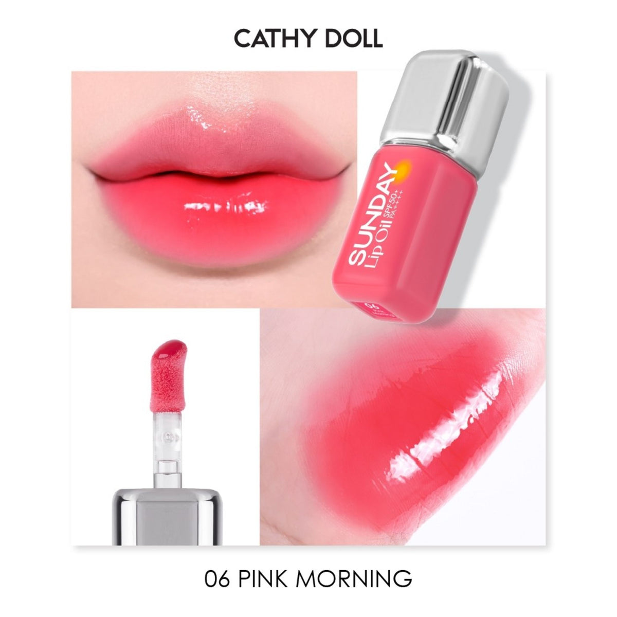 CATHY DOLL SUNDAY LIP OIL SPF50+ PA++++ 06 PINK MORNING 3.5G