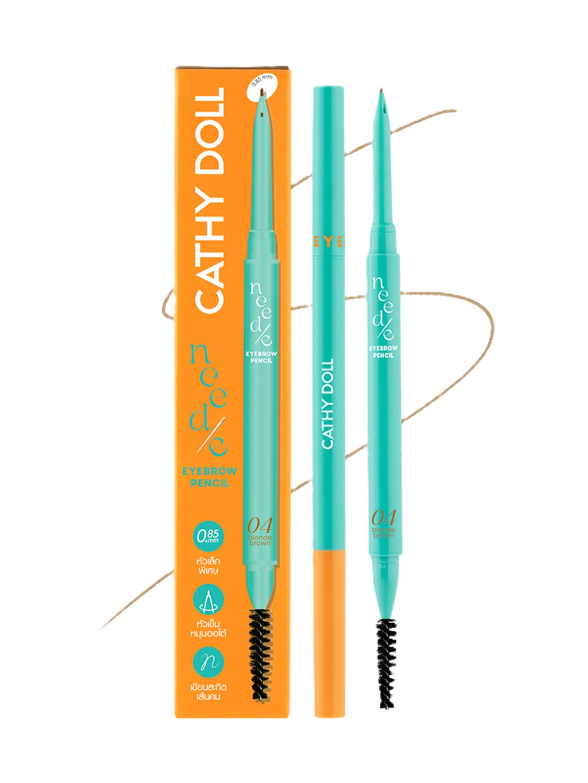 CATHY DOLL NEEDLE EYEBROW PENCIL 04 BLONDE BROWN 0.028G