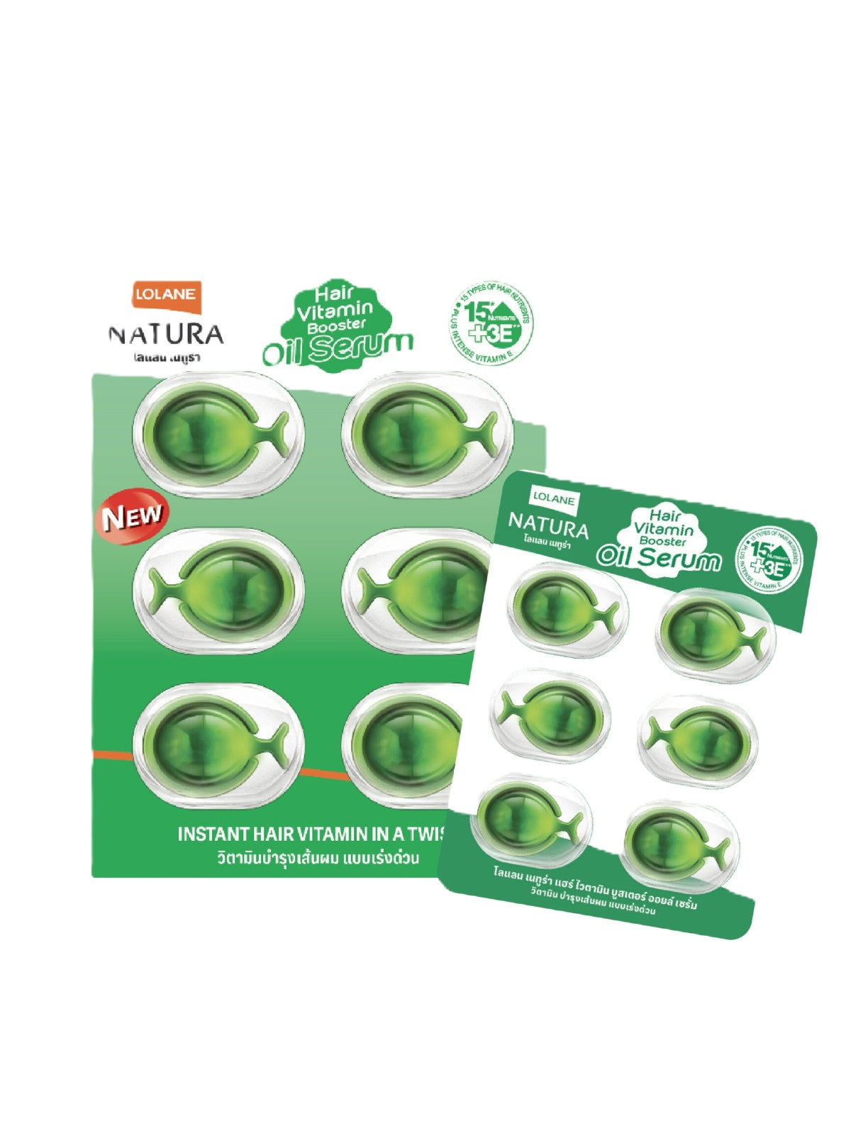 LOLANE NATURA HAIR VITAMIN BOOSTER OIL SERUM 6 CAPSULES 0.03G