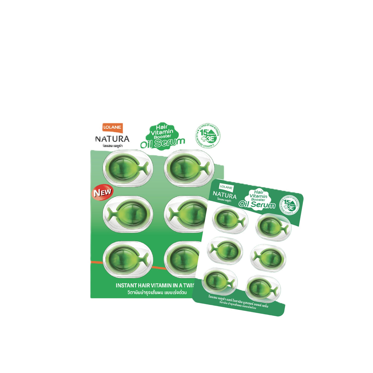LOLANE NATURA HAIR VITAMIN BOOSTER OIL SERUM 6 CAPSULES 0.03G