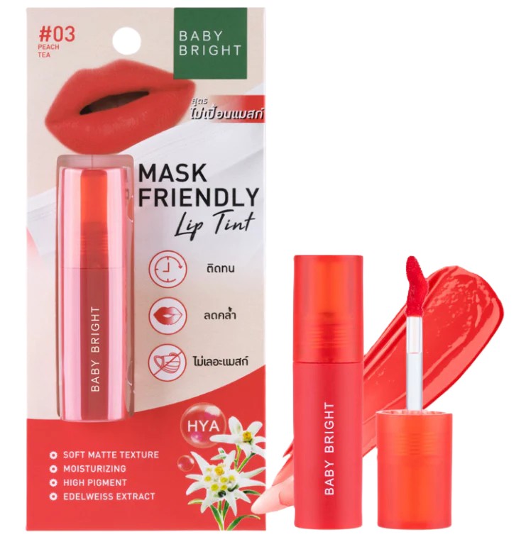 BABY BRIGHT MASK FRIENDLY LIP TINT #03 PEACH TEA 2.5G