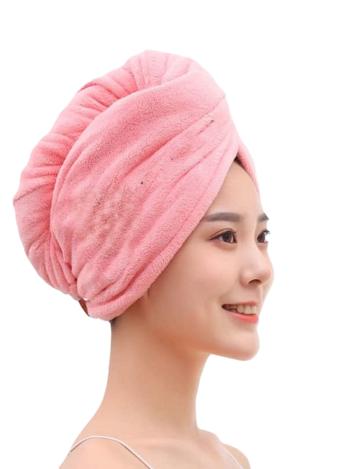 PINK BEE MICROFIBER HAIR TOWEL FOR QUICK DRYING