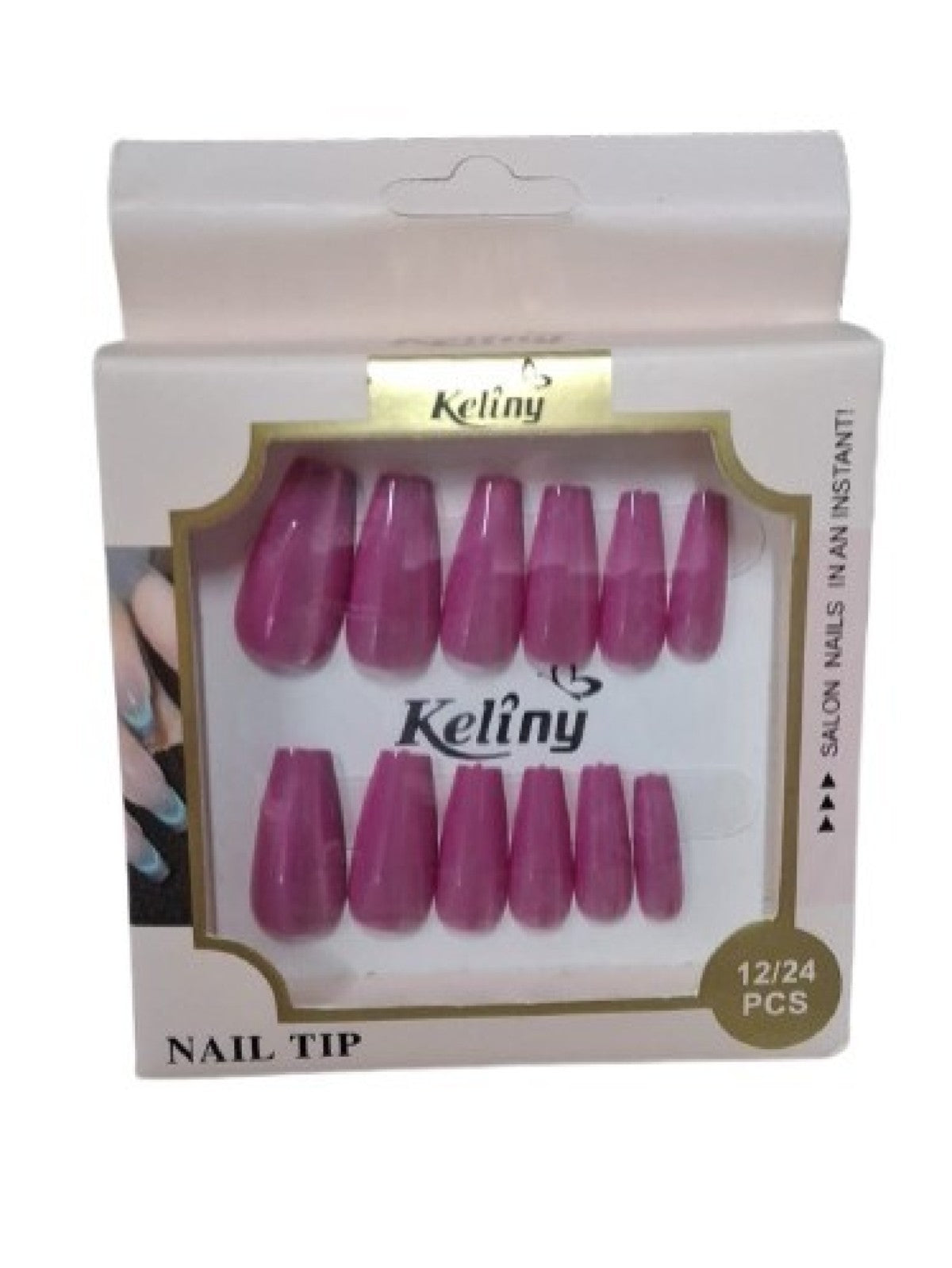 KELINY FAKE NAILS LAVENDER SHINE 12PCS