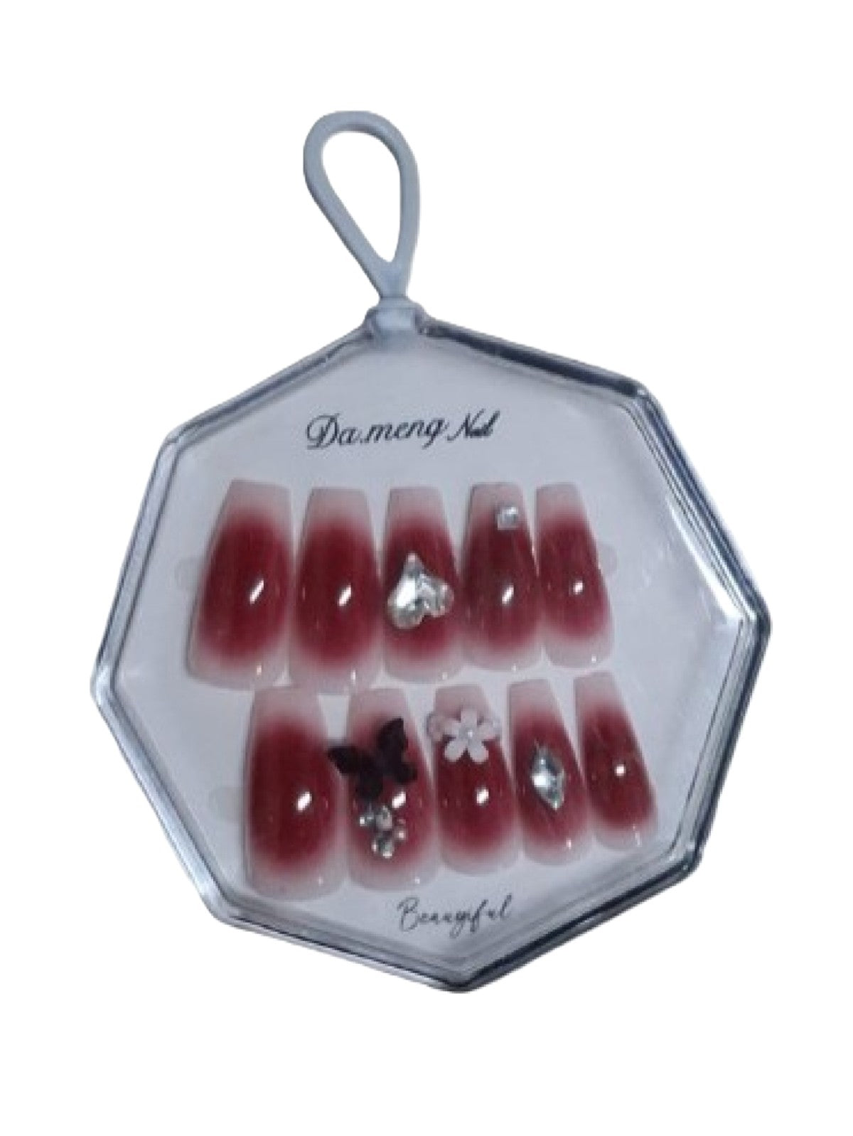 DA.MENG FAKE NAILS BUTTERFLY HEART 12 PCS Main image