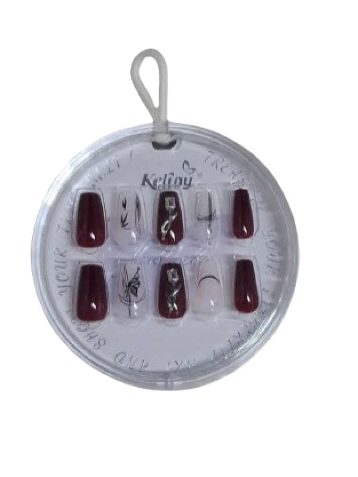 KELINY FAKE NAILS LUXE FLORAL FLUTTER NAILS 12PCS