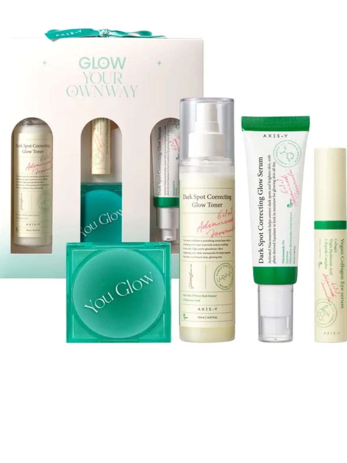 AXIS-Y GLOW YOUR OWN WAY SET [TONER 125ML + EYE SERUM 10ML + SERUM 50ML + MIRROR]