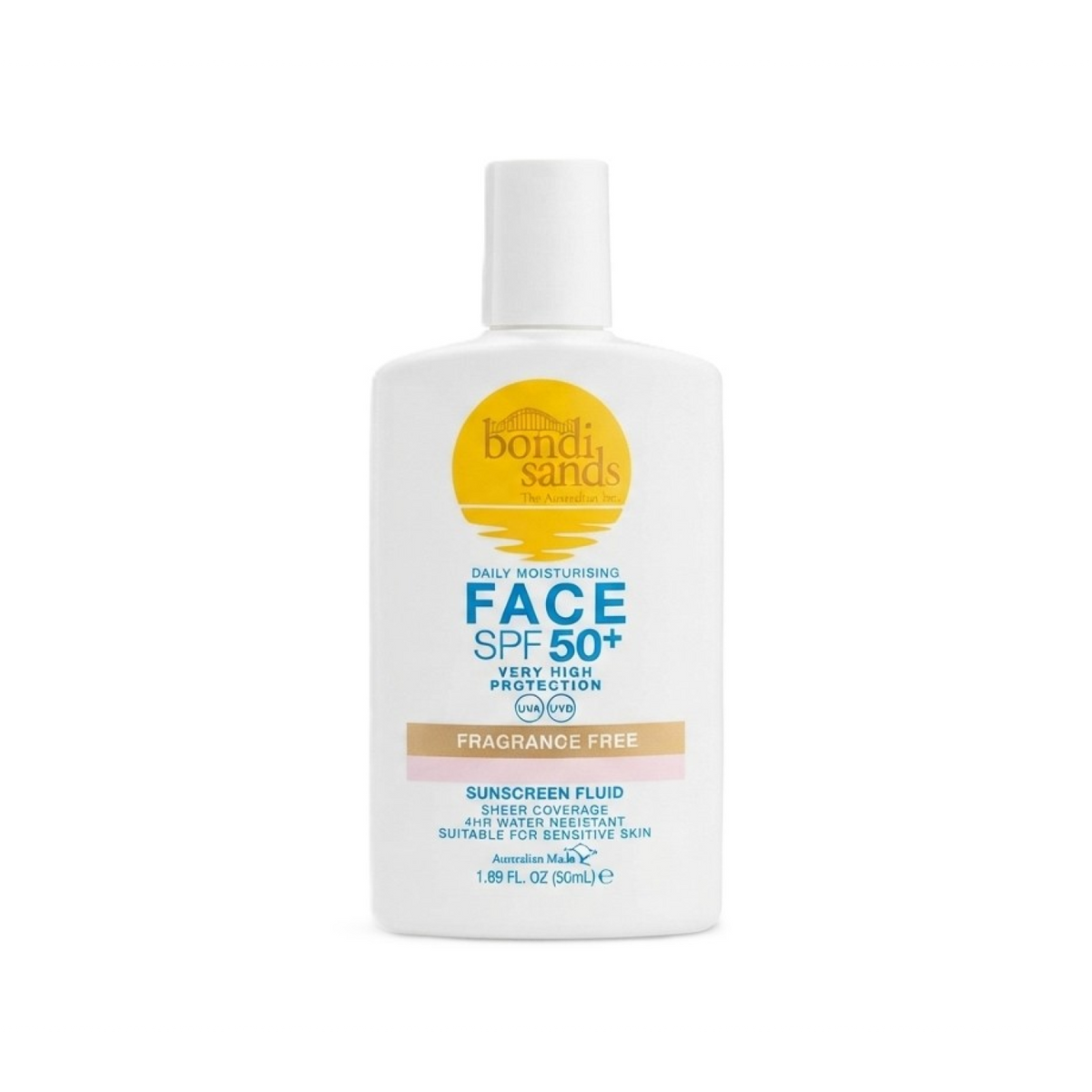 BONDI SANDS DAILY MOISTURISING FACE SPF 50+ VERY HIGH PROTECTION FRAGRANCE FREE TINTED SUNSCREEN FLUID 50ML Main image