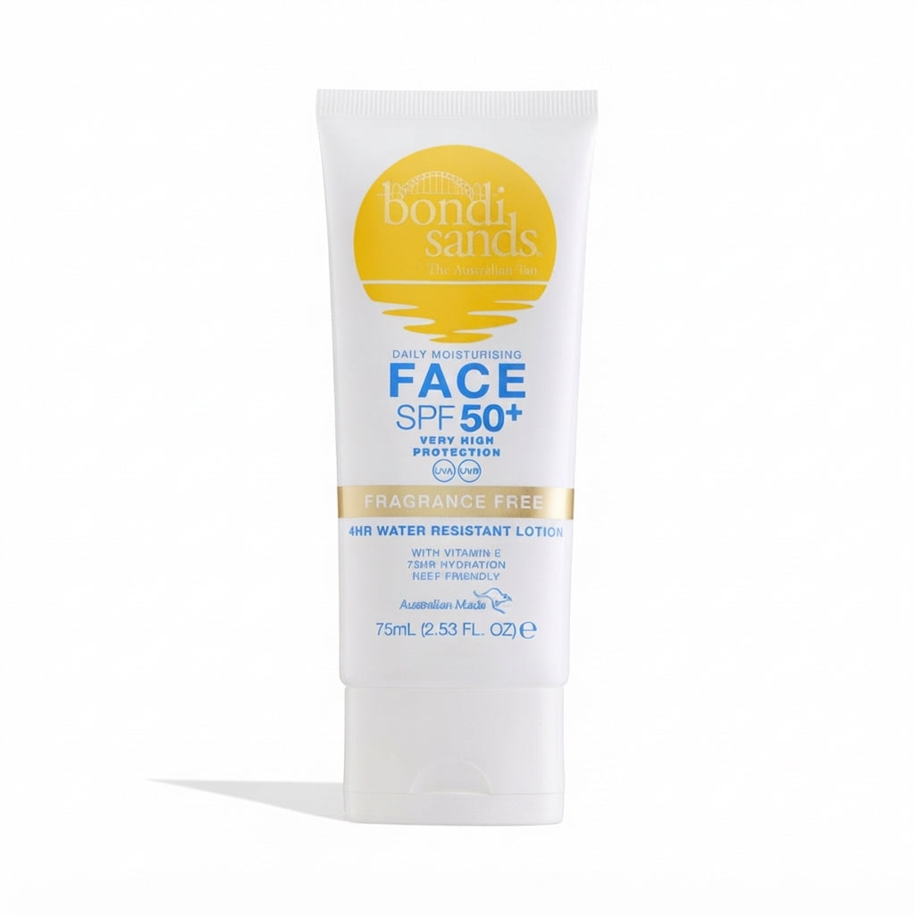 BONDI SANDS DAILY MOISTURISING FACE SPF 50+ VERY HIGH PROTECTION FRAGRANCE FREE WATER RESISTANT LOTION 75ML